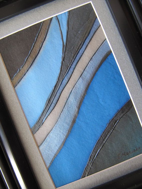Peinture Sur Soie Originale Style Contemporain Encadrée Par Artcm