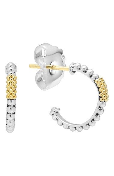 Lagos Caviar Superfine Small Two Tone Hoop Earrings Jewelry Lagos Caviar Superfine Small Two Tone Hoop Earrings