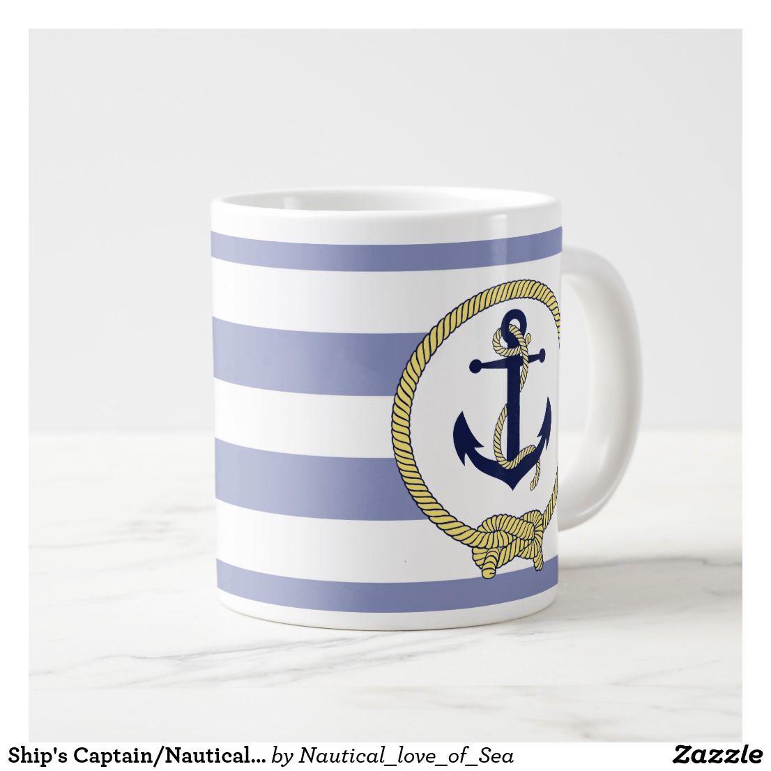Ship S Captain Nautical Anchor Seaman S Knot Giant Coffee Mug Zazzle Com Extra Large Coffee Mugs Nautical Large Coffee Mugs