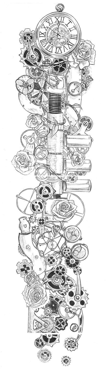 Image Result For Clockwork Tattoo Design Steampunk Tattoo Tattoo Stencils Sleeve Tattoos