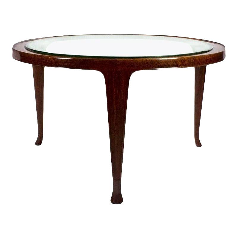 1948 Large Tripod Coffee Table Attributed To Guglielmo Ulrich Mahogany Italy Coffee Table Mid Century Coffee Table Pretty Coffee Table