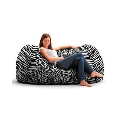 Huge Bean Bag Memory Foam Comfort Lounge Gaming Chair Fuf Zebra Bean Bags Inflatable Furniture Ebay
