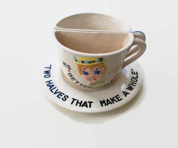 Mid Century Kitsch Tea Cup And Saucer Two Halves Make A Mid Century Kitsch Tea Cup And Saucer Two Halves Make A