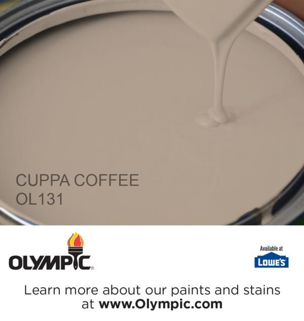 CUPPA COFFEE OL131 is a part of the oranges collection by Olympic® Paint. Glidden Paint Colors, Green Paint Colors, Paint Colors For Home, Room Colors, Wall Colors, House Colors, Purple Paint, Orange Paint, Behr Colors