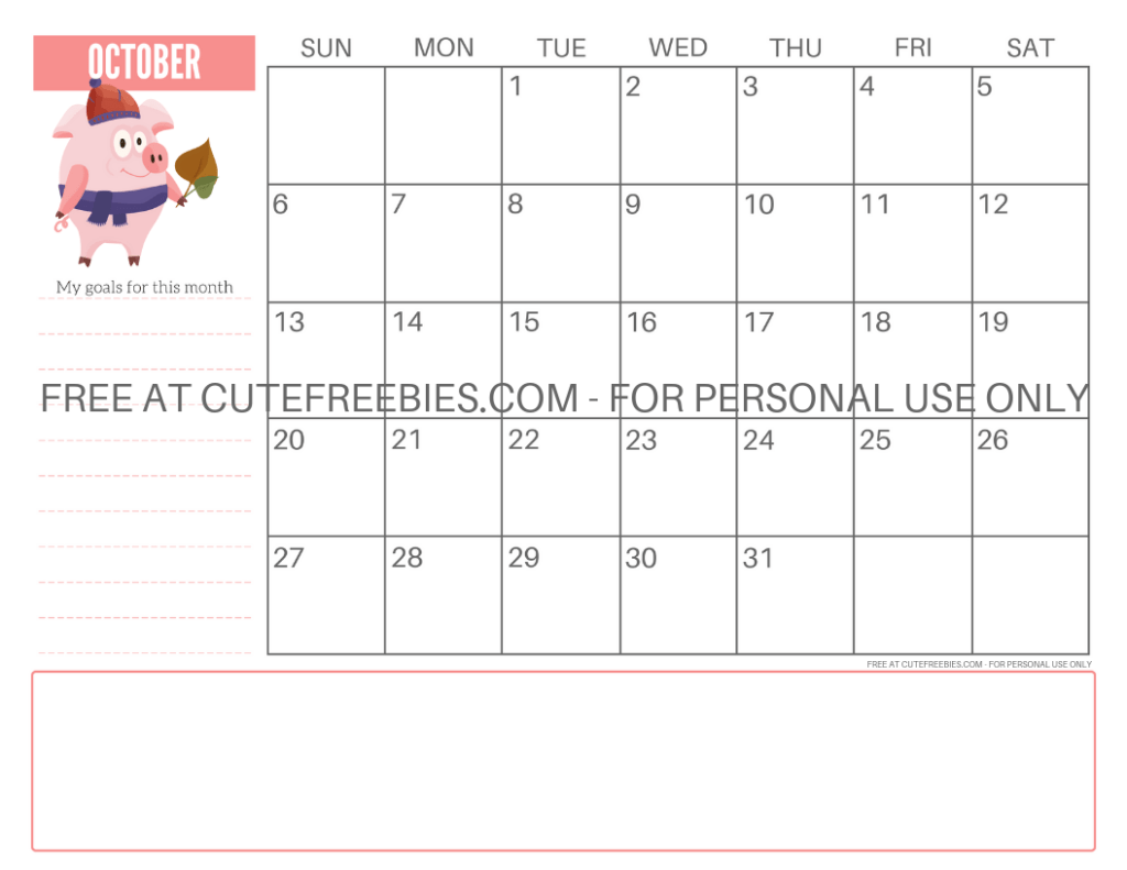 cute pig 2020 calendar pdf free printable cute freebies monthly calendar pdf