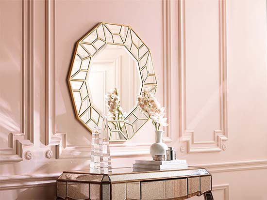 blush pink wall mirror - Google Search | Gold mirror wall, Mirror wall