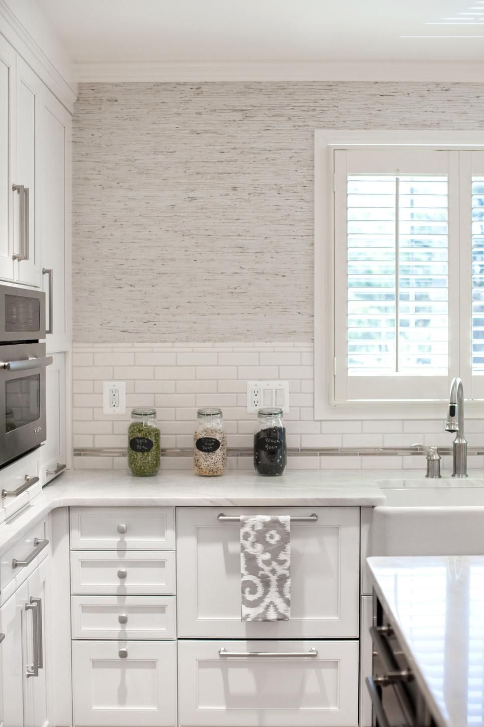 Stone wallpaper for kitchen backsplash update Kitchen