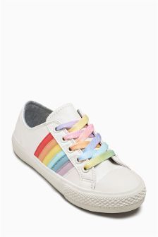 white rainbow shoes