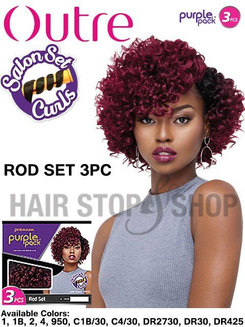 Outre Premium Purple Pack Salon Set ROD SET Weave 3pc | Short curly