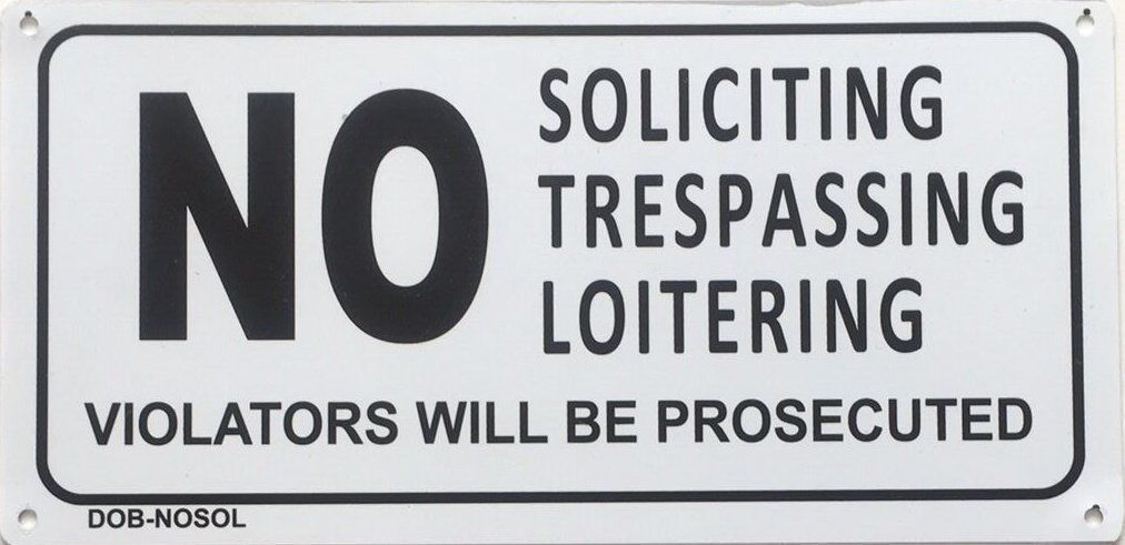 pin by issac on business signs aluminum signs no soliciting signs