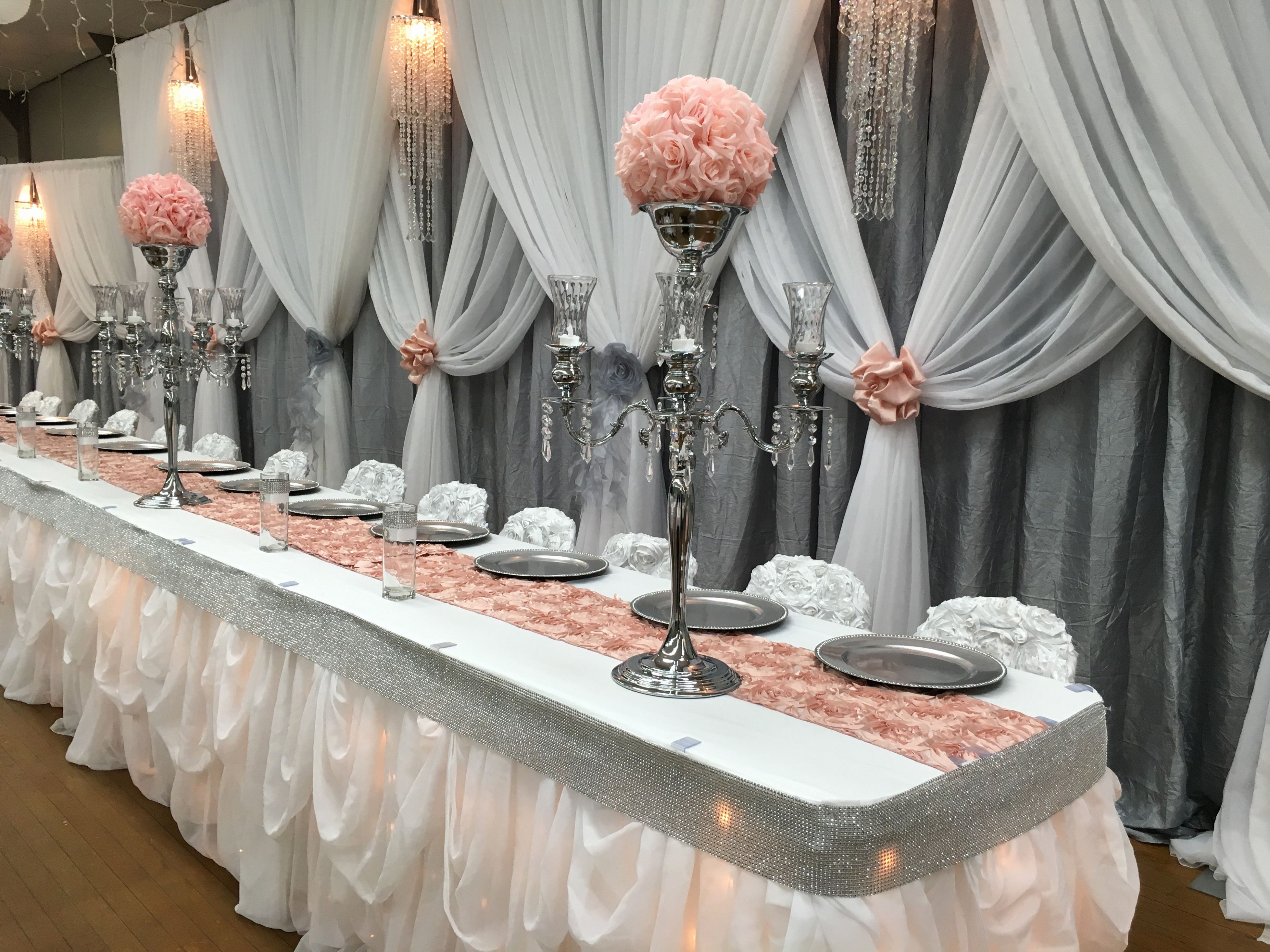 Elegant Winter Wedding Head Tables Head table wedding, Head table