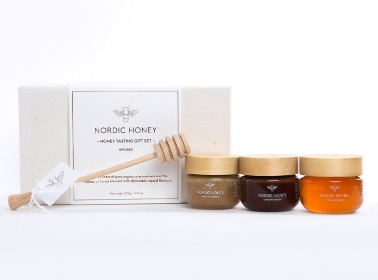 Honey Tasting Gift Set INFUSED — Nordic Honey Gift set, Honey gifts