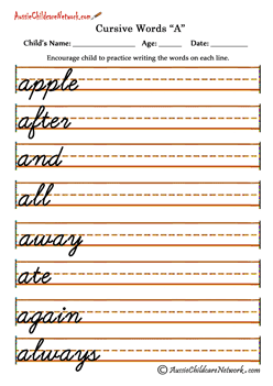hand writing practice sheets