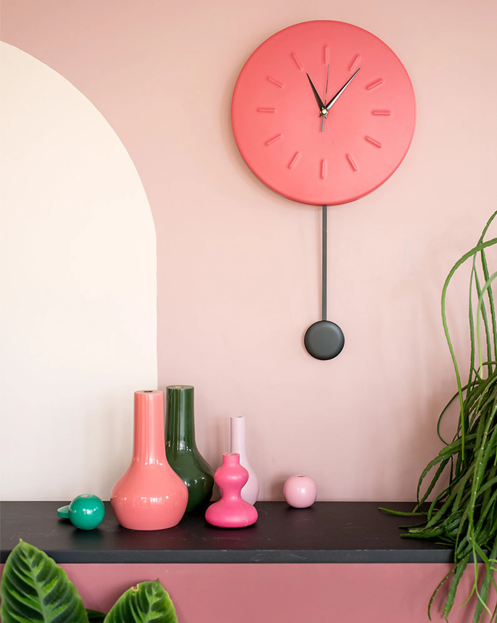 Pendulum Wall Clock Circle Wall Clock Red Wall Clock - Etsy Poland Red Wall Clock, Pendulum Wall Clock, Unique Wall Clocks, Wall Clock Modern, All You Need Is, Geometric Clock, Minimalist Clocks, Gift For Architect, Living Room Clocks