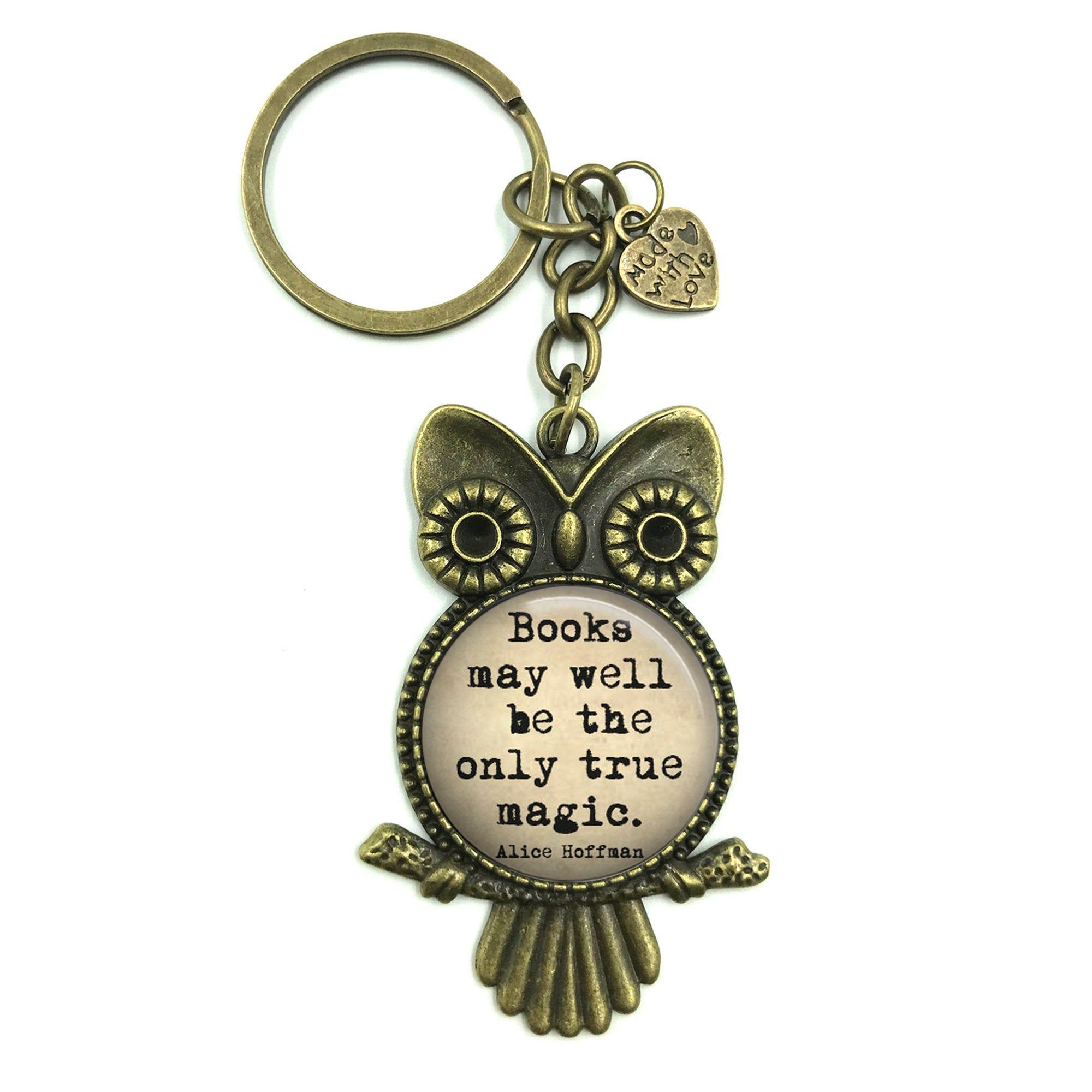 Book Quote Keyring Keychain Book Quotes Owl Bird Keychain | Etsy | Book