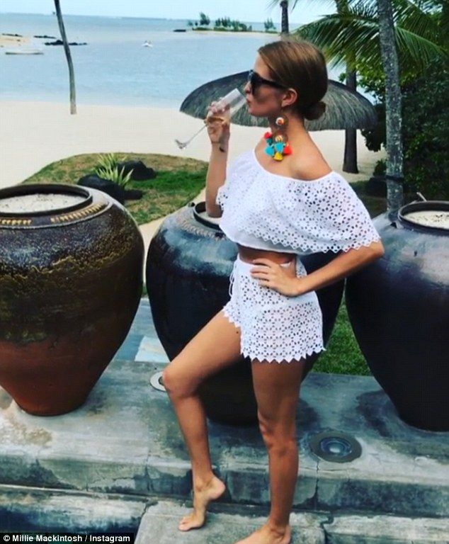 Millie Mackintosh Flaunts Her Envy Inducing Abs In A Striped Bikini Millie Mackintosh Fashion