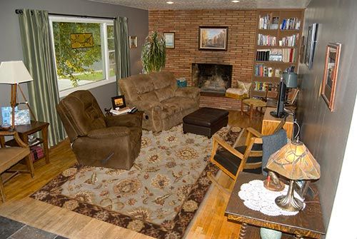 What To Do With An Off Center Roman Brick Fireplace Off Center Roman Brick Fireplace