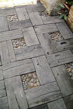 Sample Paver Piece: Wood Grain Concrete Paver (unstained)
