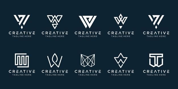 Set of creative monogram initial w logo ... | Premium Vector #Freepik #vector #logo #leaf #building #shapes Monogram Logo, Monogram Initials, Monogram Letters, Typography Logo, Lettering, Diamante Logo, Boutique Logo Design, Letter M Logo, W Logos