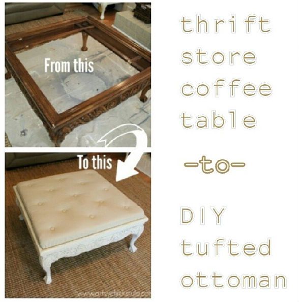 Before And After Turning A Coffee Table Into Tufted Ottoman Old Tables Diy Furniture - Tufted Coffee Table With Glass Top Before And After Turning A Coffee Table Into Tufted Ottoman Old Tables Diy Furniture - Tufted Coffee Table With Glass Top