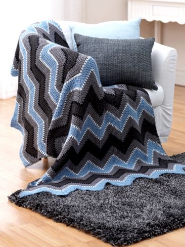 Winter Zig Zag Afghan Yarn Free Knitting Patterns Crochet