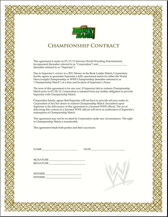 17 Contract wwe 2021