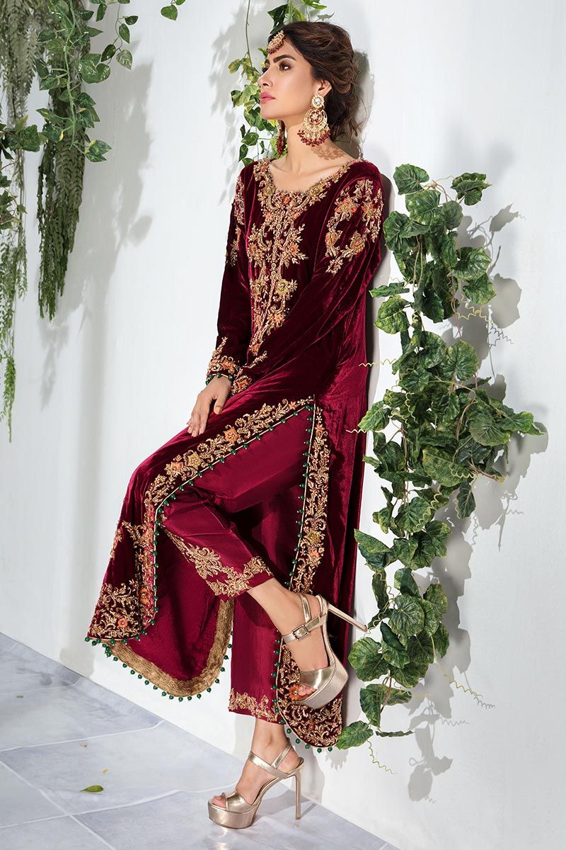 Seren | Velvet pakistani dress, Velvet dress designs, Pakistani fashion party wear