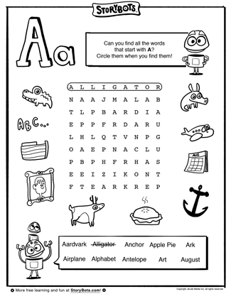 a letter words