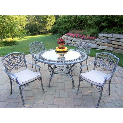 oakland living mississippi 5 piece dining set with cushions