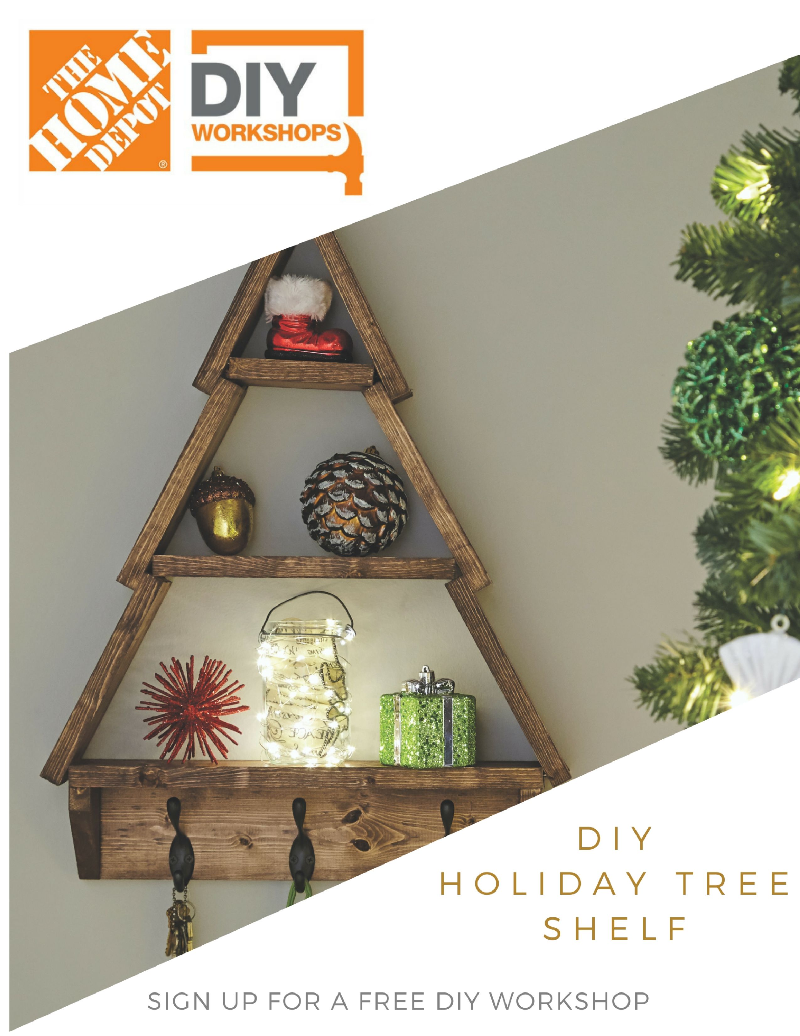 home depot diy workshop holiday tree shelf diy huntress projects homedepot christmas trees