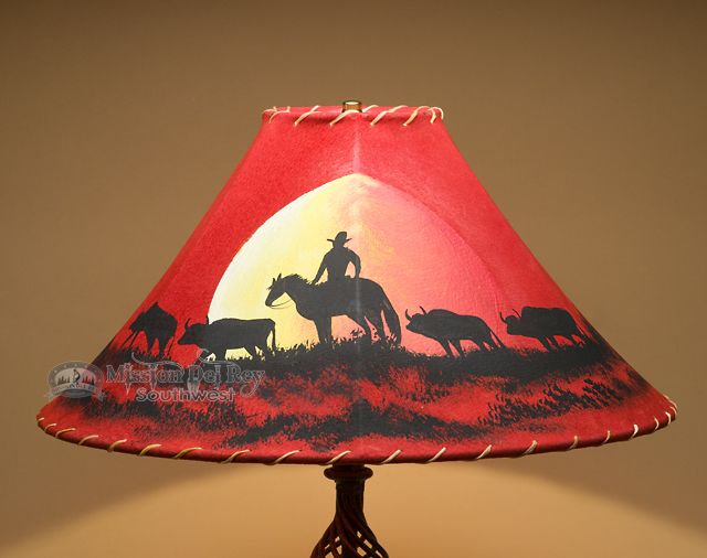 20 Painted Leather Lamp Shade Moonlight Ride Pl53 Interiors 20 Painted Leather Lamp Shade Moonlight Ride Pl53