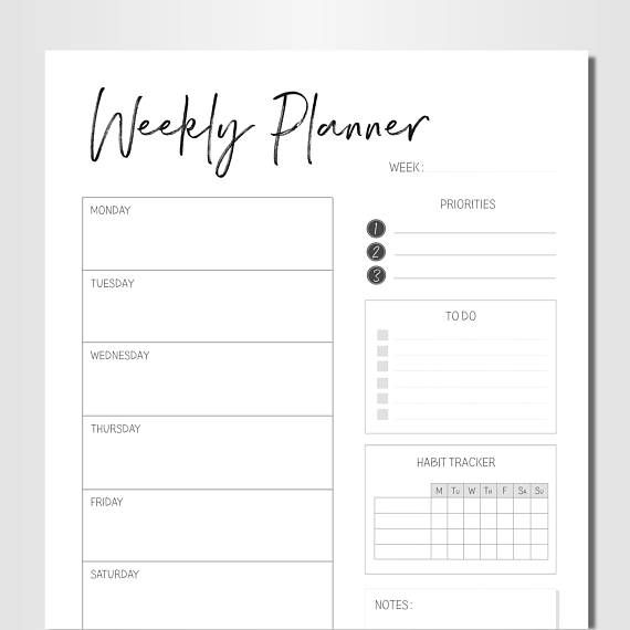 weekly schedule planner