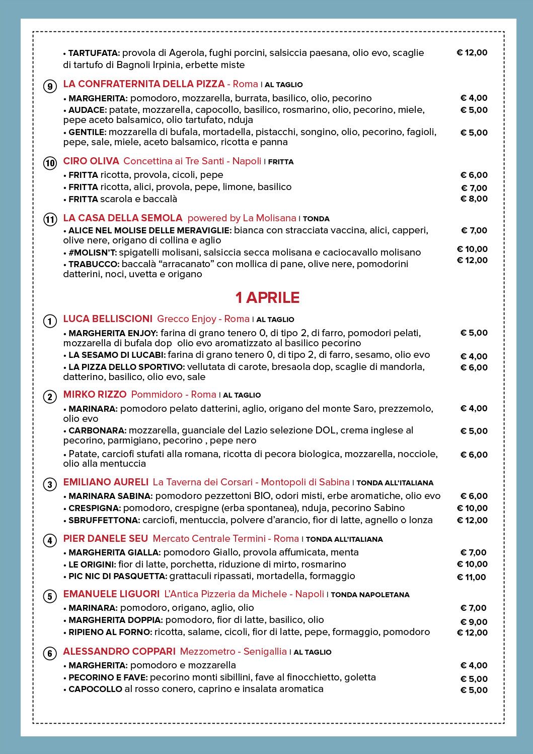 la città della pizza a roma il menu della festa di piazza che