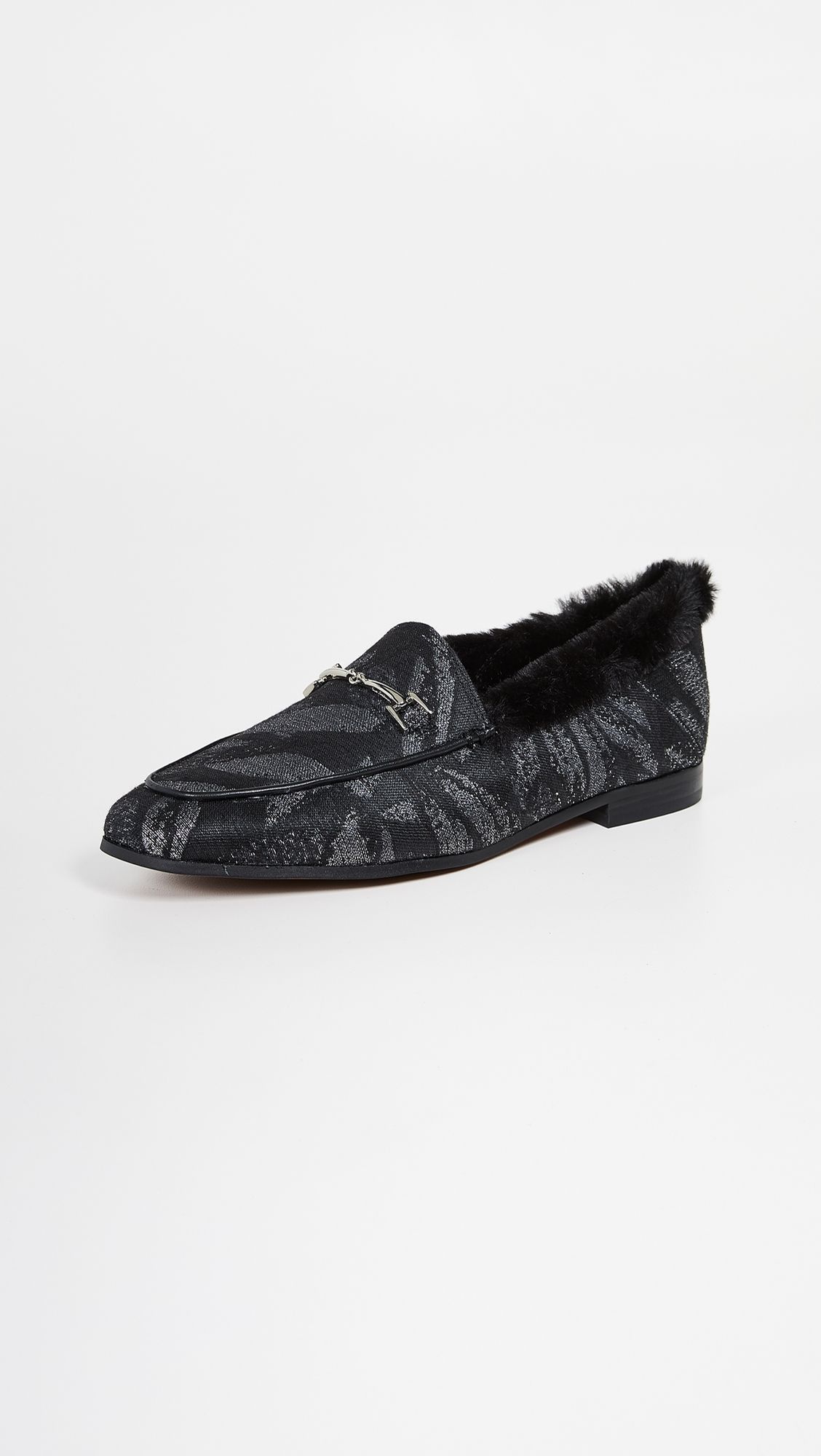 Mens Black Backless Slip On Real Leather Fur Gold Buckle Loafers Shoes AZAR