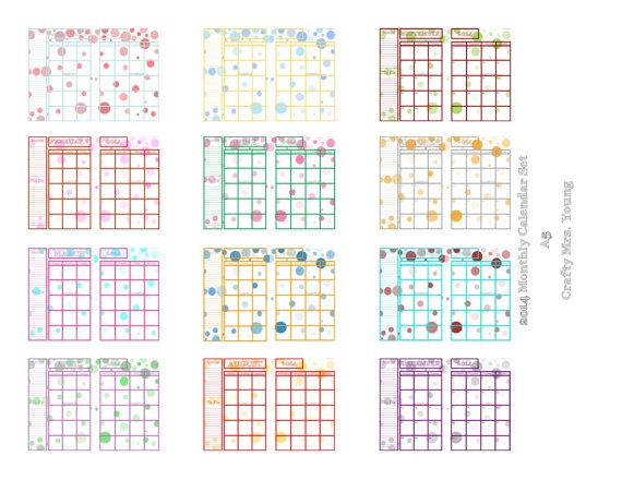 printable 2014 monthly calendar