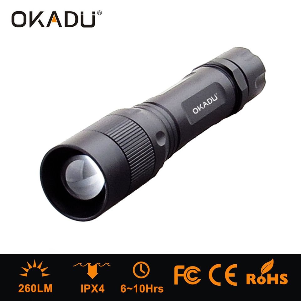 500lm aluminum alloy Outdoor Camping Hiking Zoom LED Torch Flashlight Handheld