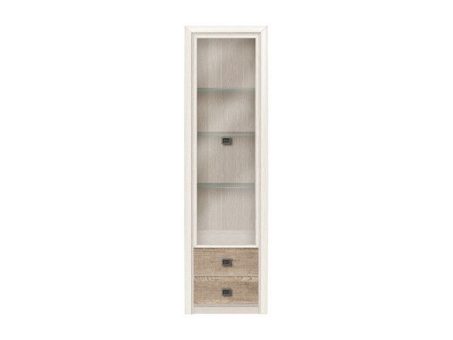 Vitrina REG1W2S KOEN 2 cu o ușă cu două sertare - un element al sistemului modular KOEN 2 . Fabricat din PAL într-o schemă de culori spectaculoasă: pin canion / stejar de navă . Ușa este echipată cu sticlă și poate fi instalată pe partea dreaptă sau stângă. În interior sunt trei rafturi de sticlă. Se folosesc balamale Hettich și ghidaje cu role. Dimensiuni: lățime / înălțime / adâncime - 58,5 / 200,5 / 40 cm. Mobilierul KOEN 2 se caracterizează prin forme geometrice simple, un corp masiv, design Tall Cabinet Storage, Locker Storage, Lockers, Bookcase, Oak, Canion, Interior, Furniture, Home Decor