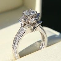 Diamond Ring In The Shape Of A Rose Shaped Diamond Ring In The Shape Of A Rose Shaped Flower Wedding