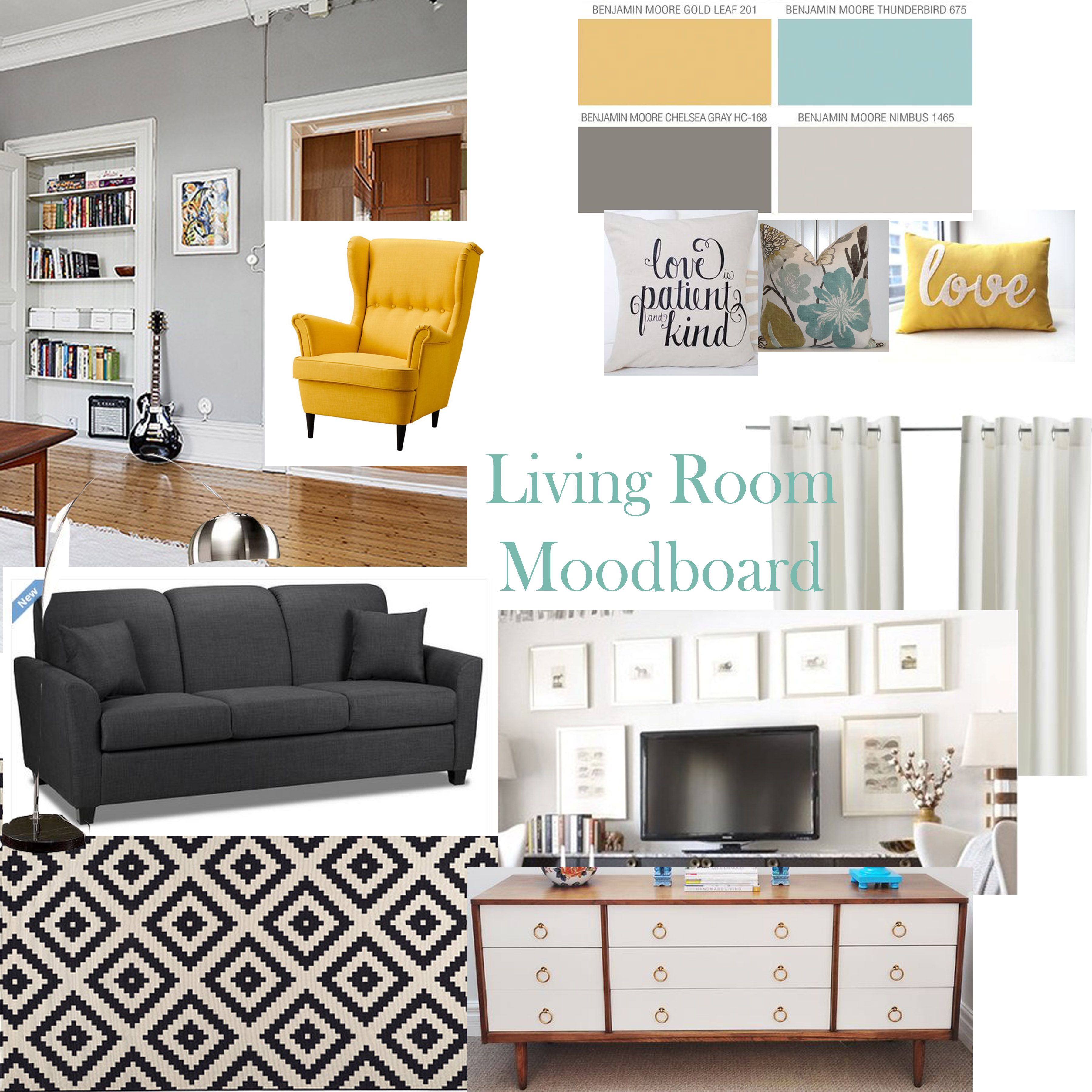 Gray Aqua Yellow Living Room, Ikea Lappljung Ruta Rug, Vintage Gray Aqua Yellow Living Room, Ikea Lappljung Ruta Rug, Vintage