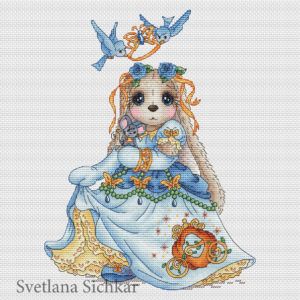 Cinderella_ball_gown Cute Cross Stitch, Cross Stitch Designs, Cross Stitch Embroidery, Cross Stitch Patterns, Bunny Lady, Star Cross, Basic Colors, Beautiful Patterns, Little Gifts