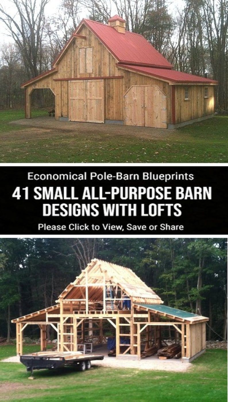 Small Barn Plans, Pole Barn Plans, Small Barns, Farm Plans, Barn House Plans, Shed Plans, Stall Building, Building A Pole Barn, Building Plans
