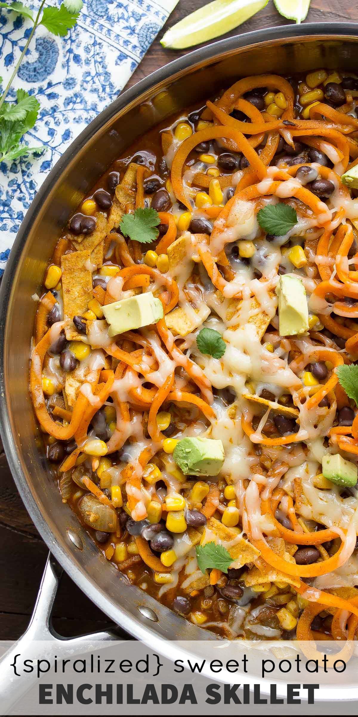 Spiralized Sweet Potato Enchilada Skillet Spiralized Sweet Potato Enchilada Skillet