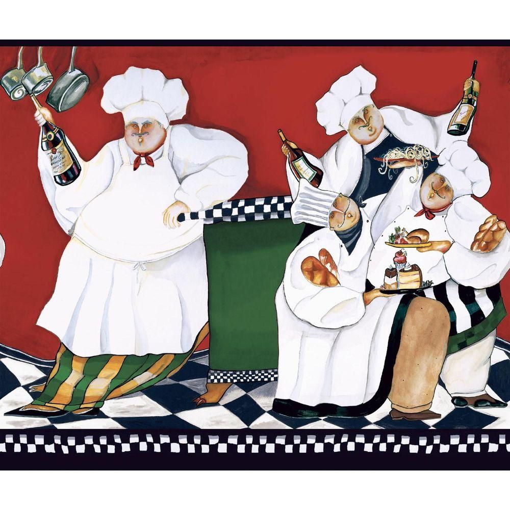 York Wallcoverings BG1680BD Chefs A-Cookin Border