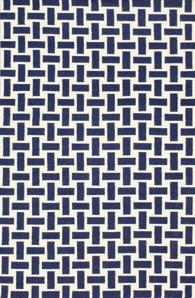 Houndstooth Rug Blue Wool Flat Weave Flatweave Area Rug Wool Area Rugs Rugs