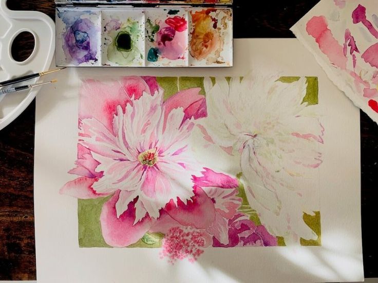 Pfingstrosen Aquarell Blumen Clipart Boho Von Hand Bemalt