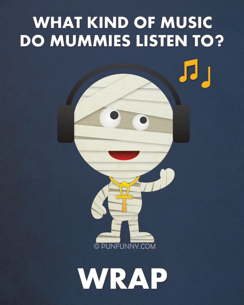Avoir Images What Kind Of Music Do Mummies Listen To Halloween Pun Funny le plus cool par