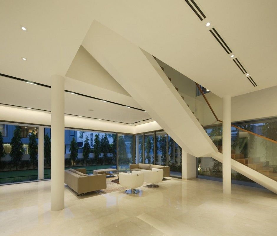 Modern Wind Vault House Displaying A Quirky Barn Like Roof In Singapore Architecture Architecture Design Residential Architecture