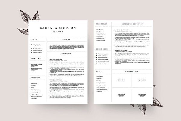 resume templates graphicflava 4 page resume template ms word