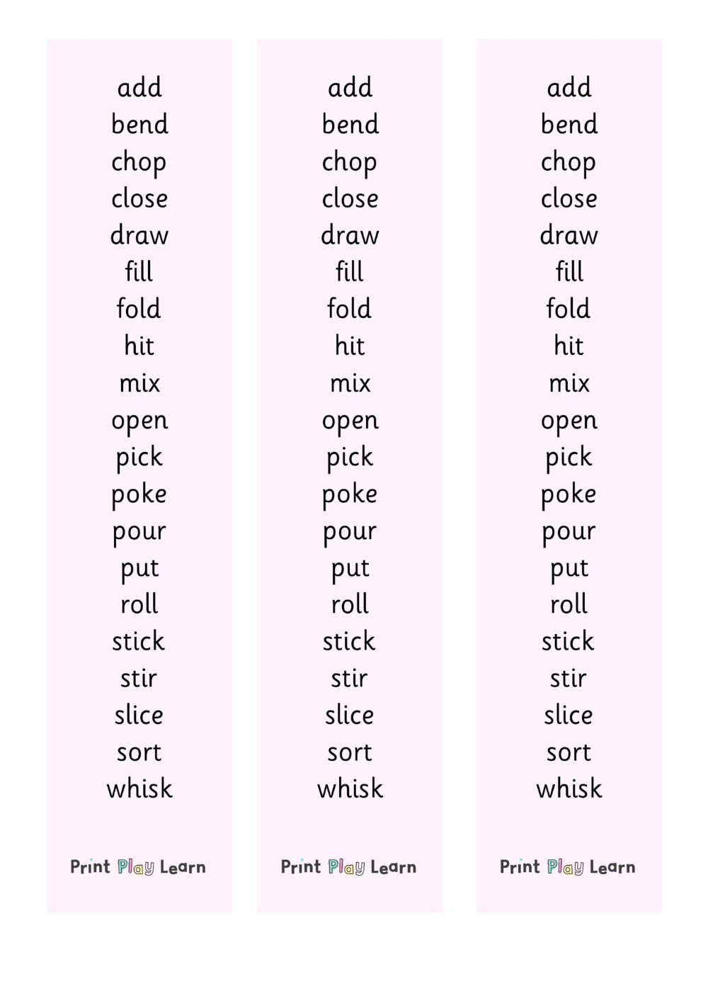 imperative verbs bossy verbs printable teaching resources print play learn imperative ve printable teaching resources free teaching resources word bank