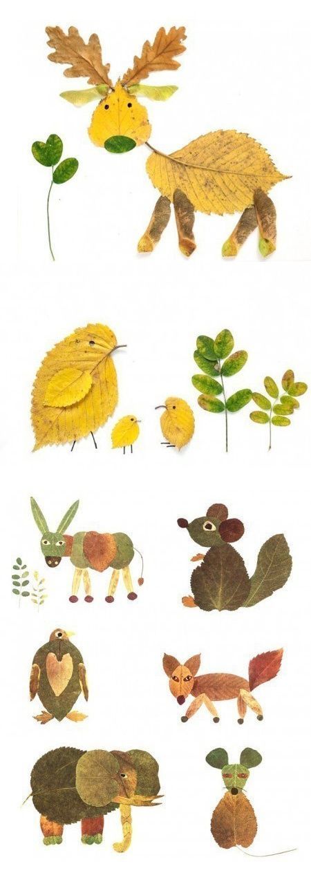 animals from leaves Ramona Kirschbauer #tiere basteln animals from leaves - Ram...